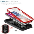 thumbnail image 6 of JTCASES for IPhone X Case, Sliding Camera Cover+ Rotating Ring Kickstand + Magnetic Car Mount + Inside Card Holder, Bracket Shockproof Frame Anti-drop PC TPU Heavy Duty Protection, Black/Red, 6 of 11