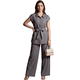 thumbnail image 1 of Conjunto 2 Piezas, Blusa Estilizada con Cinturón y Pantalón Fluido, Outfit Moderno y Sofisticado para Mujer, 1 of 5