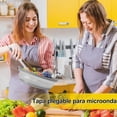 thumbnail image 7 of Lids, Microwave Cover, Splatter Guard, Kitchen Canister Lids, Breathable Foldable Microwave Cover, Vegetable Drainer (Gray), 7 of 7