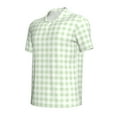 thumbnail image 2 of Rocae Pistachio Green Checkboard for Men's Short Sleeve Polo Shirt, Quick Drying Performance Moisture Wicking Sports Men's Golf Shirt Medium, 2 of 9