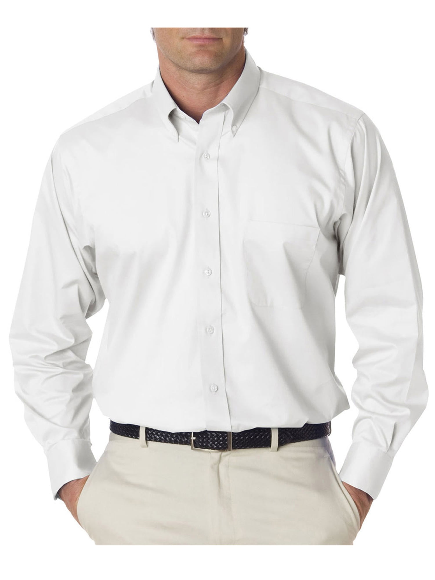 Van Heusen Men's Long Sleeve Easy Care Twill Dress Shirt, Style 13V0521 ...