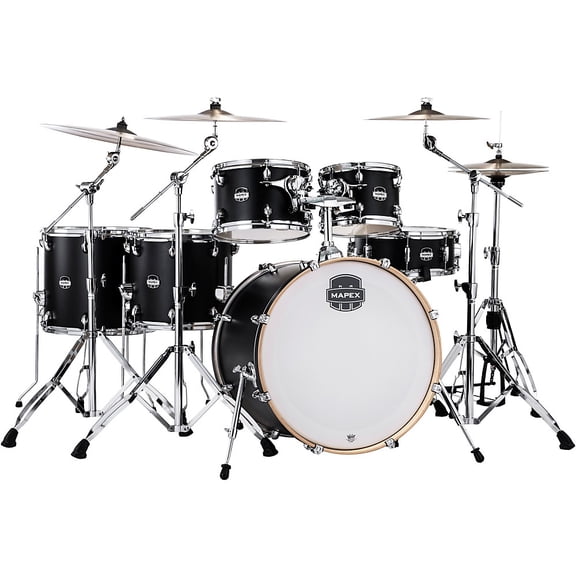 Mapex Mars Maple Studioease 6-Piece Shell Pack With 22" Bass Drum Matte Black