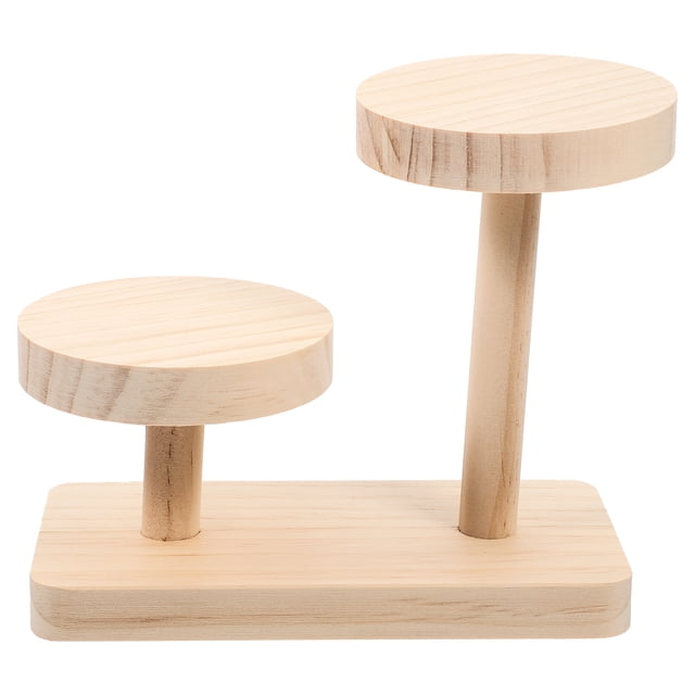 Shisuyan Wood Display Shelf Solid Wood Desktop Organizer Multi Layer Display 1Set 5.89X3.14X4.72in