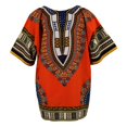 thumbnail image 1 of Robes Africaines Traditionnelles à Manches Courtes pour Femmes Style Africain Mini Robe Dashiki Cocktail - Orange, comme Décrit, 1 of 8