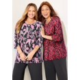 thumbnail image 2 of Catherines Women's Plus Size Petite Suprema 3/4 Sleeve V-Neck Tee, 2 of 6
