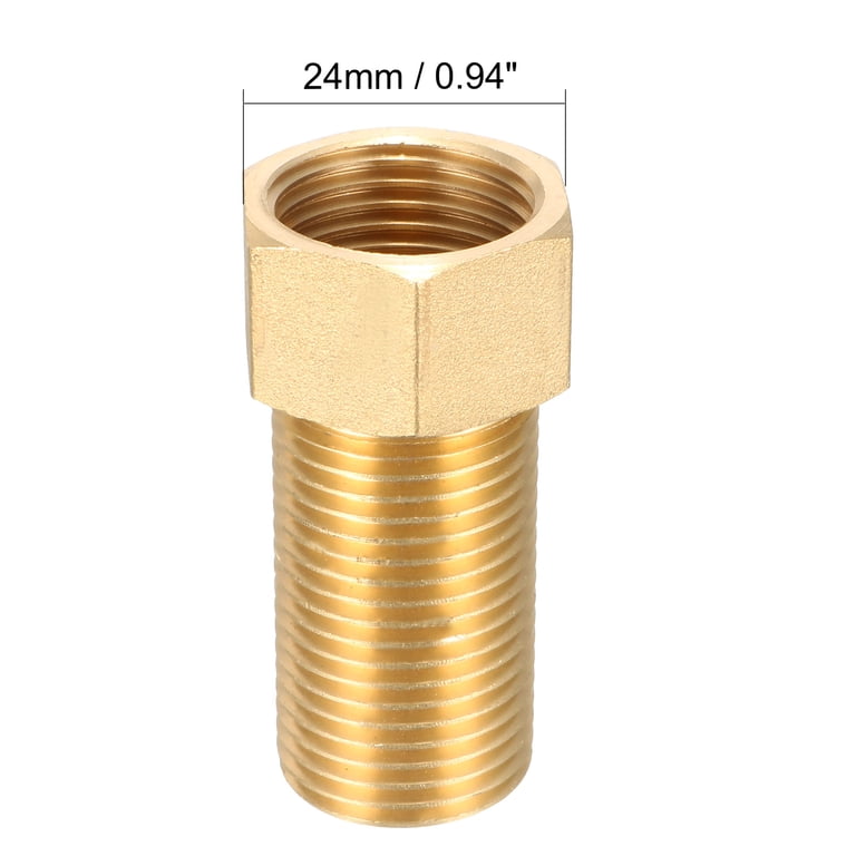 TAISHER 2PCS Brass Reducer Hex Bushing Threaded Pipe Fitting 1/2 NPT Male x 1/4