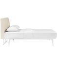 thumbnail image 4 of Modern Contemporary Urban Design Bedroom Queen Size Platform Bed Frame, Beige White, Fabric Wood, 4 of 5