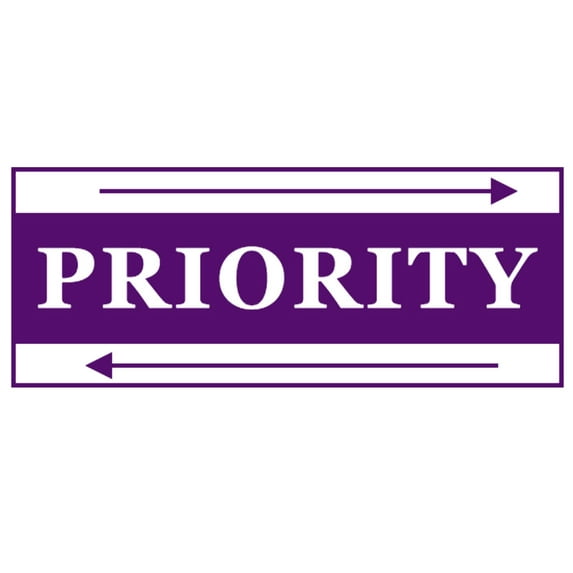 Printtoo Priority Self Inking Rubber Stamp Pre-Inked Office Stamp- Home Office Business Stationery, 47 x 20 mm Purple