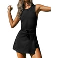 thumbnail image 1 of Vestido deportivo de tenis Tsseiatte sin mangas, cuello redondo y abertura en el pantalón corto (para mujer), 1 of 7