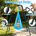thumbnail image 4 of SEMOPRUS Sensory Swing Chair with Stand, X-Shaped Swing Frame with Set for Kids & Adults Indoor Outdoor, 330LBS Weight Capacity, Blue, 4 of 8