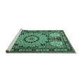 thumbnail image 2 of Ahgly Company Machine Washable Indoor Rectangle Persian Turquoise Blue Traditional Area Rugs, 6' x 9', 2 of 4