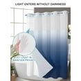 thumbnail image 4 of No Hook Cloth Fabric Shower Curtain with Snap in Liner, Navy Blue Ombre Waterproof Shower Curtains Set with See Through Top Window, Modern Abstract Art Gradient Aesthetics Bath Curtains 36"x78", 4 of 6
