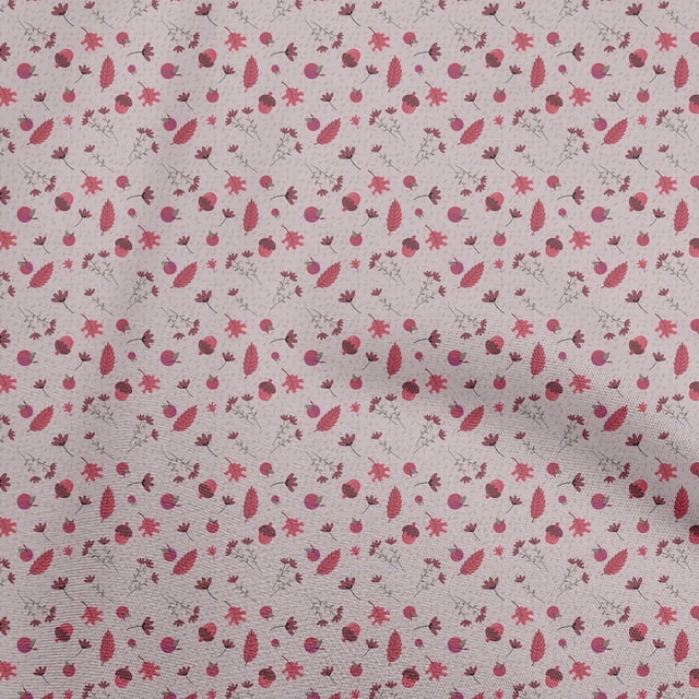 oneOone Tissu en Coton Cambric Rose Blush Matériel de Robe d'Automne Tissu Imprimé au Mètre 42 Pouces de Large