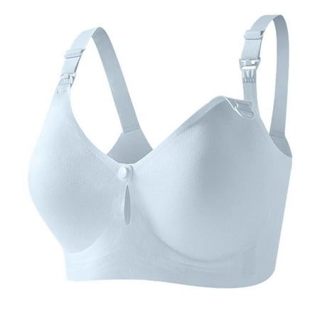 Nexjvus Nursing Bras for Breastfeeding Removable Strap Wirefree Front Open Front Open Button Maternity Bra Fashion Bra Size M-3XL