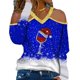 thumbnail image 2 of Camisas Navideñas Para Mujer Tops de Manga Larga Casual Con Cuello en V Blusa Suelta Con Estampado Navideño Odeerbi ODB202835, 2 of 4