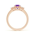 thumbnail image 2 of ANGARA Natural 1.15 Ct. Amethyst with Diamond Classic Ring in 14K Rose Gold for Women (Ring Size: 12), 2 of 9