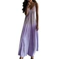 thumbnail image 1 of Vestido largo sin mangas con cuello en V informal para mujer - Vestido sin mangas estampado de poliéster para el día a día/la playa - Tallas S-XXXXXL, lavado a mano, 1 of 6