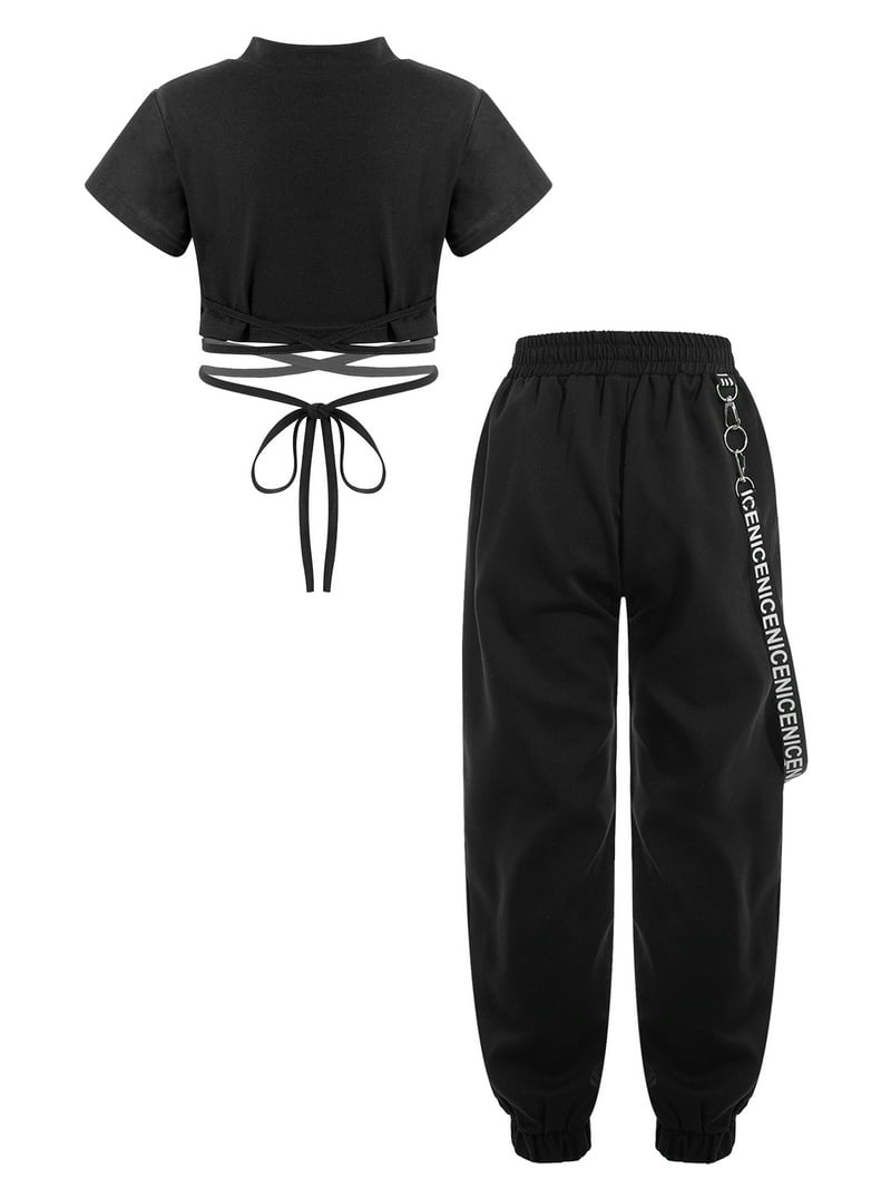 LiiYii Tenue De Sport Gym Yoga Enfant Fille Ensemble Crop Top Débardeur Sans Manche Pantalon Long Costume De Danse Confortable Survêtement Running