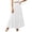 White, variant on Girls Skirt Solid Boho Casual Tiered High Waist A Line Flowy Long Skirt - Elastic Waist Maxi Skirt Ruffle Long Skirt with Drawstring Casual Skirt - Summer Swing Ankle Length Skirts White S