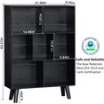 KEERDAO Black Bookshelf,3 Tier Modern Bookcase with Legs,Bookshelves