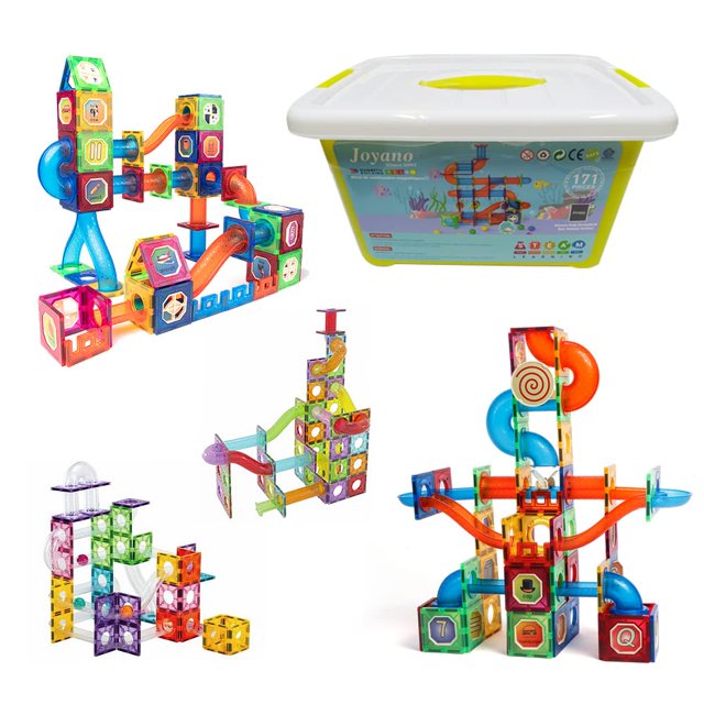 Joyano 171 Pcs Marble Run Premium Big Block Set, Construction Building Blocks Toys, STEAM Educational Building Block Track Toy