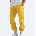 thumbnail image 3 of Pants For Men Solid Casual Multiple Pockets Outdoor Straight Type Fitness Long Pants, 3 of 5