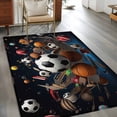 thumbnail image 3 of Sports Area Rug 3x5 FT, Non Slip Entryway Bedside Carpet, Football Basketball Baseball Ball Games Washable Soft Floor Carpet Indoor Mat Non-Shedding Throw Rug for Dorm Kitchen Home Office, 3 of 9