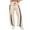 Beige, variant on Women's Colorblock Drawstring Bucket Sweatpants, Y2K Loose Fit Casual Pants with Tapered Silhouette, Soft Lightweight Streetwear Joggers for Daily Sports Outings Brown S