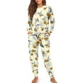 thumbnail image 4 of DISNIMO Womens 2 Piece Pajama Sets Hummingbird Sunflower Print Soft Round Neck Sleepwear with Long Pants Long Sleeve Lounge Set with Pocket, L, 4 of 7