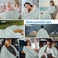 thumbnail image 5 of Blue Green Cooling Blanket,Lightweight Breathable Summer Throw Blanket with Double Sided Cold Effect,Grid Checkered Plaid Gingham Lattice Trellis Picnic Blankets Bed Sheet for Hot Sleepers 40"x60", 5 of 8