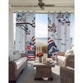 thumbnail image 6 of Independence Day Blackout Curtains for Bedroom Living Room Darkening Curtains 54 Inch Long Red Blue Gnomes Usa Flag Star Tree Branch Short Curtain for Small Window Treatment Grommet Drapes 52"x54"x2, 6 of 9