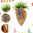 thumbnail image 4 of Cadancy Easter Spring Decor for Home Burlap Carrot with Plaid Bows Wall Hanging, Rustic Farmhouse Carrots Wreath Ornament, Outdoor Indoor Front Door Window Decorations, 4 of 8