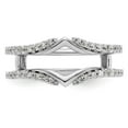 thumbnail image 4 of 14K White Gold Ring Band Wedding Diamond Round Guard, 4 of 7