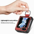 thumbnail image 6 of Cases for Samsung Galaxy Z Flip 7 Case with Ring, Hard PC + Luxury PU Leather Shockproof Protective Phone Cover Compatible with Samsung Galaxy Z Flip 7, Red, 6 of 9