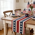 thumbnail image 5 of Cififendec 4th of July Americana Table Runner, 71"×13", Patriotic Stars & Stripes Red Blue White Independence Day Dining Table Decor for 205th Anniversary Party Supply, 5 of 5