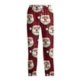thumbnail image 4 of Fabrcox Christmas Men's Pajama Pants with Pockets Wide Leg Baggy Elastic Waist Pj Pants with Pockets Casual Snowflake Printed Drawstring Pajama Bottoms Wine S, 4 of 4