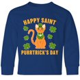 thumbnail image 3 of Inktastic St. Patrick's Day Happy Saint Purrtrick's Day Long Sleeve Youth T-Shirt, 3 of 5