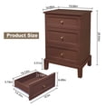 thumbnail image 4 of HLR Brown Mid-Century 3-Drawer Dresser with Storage, Tall Large Chest of Drawers for Bedroom, Hallway, 4 of 7
