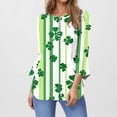 thumbnail image 2 of lcziwo St Patricks Day Shirts for Women 2025 Fashion Shamrock Graphic Tees Blouse Casual 3/4 Bell Sleeve V Neck Tshirts Vacation Tops Camisas Para Hombres Green XL, 2 of 6
