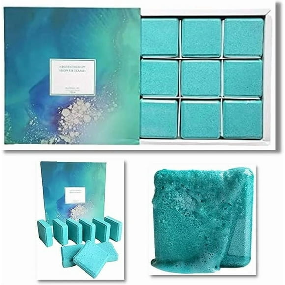 Shower Steamers - Set of 9 Shower Bombs With Essential Oils - Eucalyptus 65 gr each (BOX)
