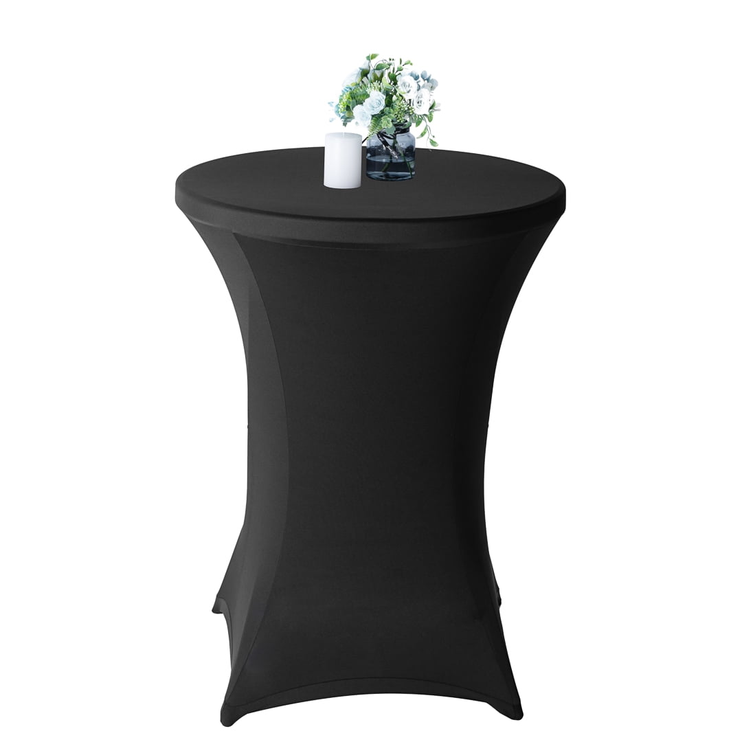 Table Tek Round Black Spandex Table Cover Bar Height 36" 10 count