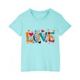 thumbnail image 3 of Sentuca Girls Valentines Day Shirts, Comfy Short Sleeve Soft Fabric Shirts, Cute Casual Graphic Tees Size 3 Years, 3 of 4