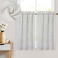 thumbnail image 6 of Linen Valance for Kitchen Window, Rustic Farmhouse Linen Blend Crude Window Curtain Valances for Bathroom Living Room, Natural, 26"Wx36"x2, 6 of 7