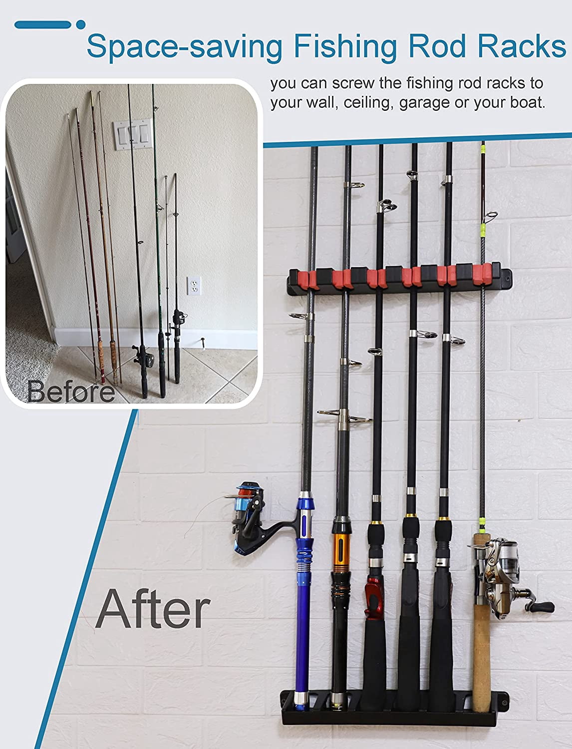 Ceiling Diy Fishing Pole Storage Garage Door Rod Holders Fishing