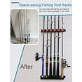 thumbnail image 4 of Vertical Fishing Rod Rack - 6-Rod Storage Wall-Mounted Holder for Garage & Boat - Blue, 4 of 12