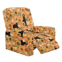 Kuiaobaty Cat Pumpkin Sunflower Recliner Couch Cover Breathable Reclining Sofa Slipcover Washable Recliner Chair Cover with Elastic Bottom Stretch Reclining Slipcover for Living Room
