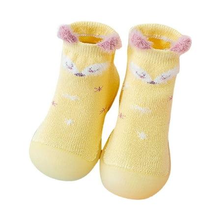 

Toddler Shoes Boys Girls Animal Cartoon Socks Shoes Toddler Warmthe Floor Socks Non Slip Prewalker Shoes Boys Sneakers Yellow 6 Months-12 Months