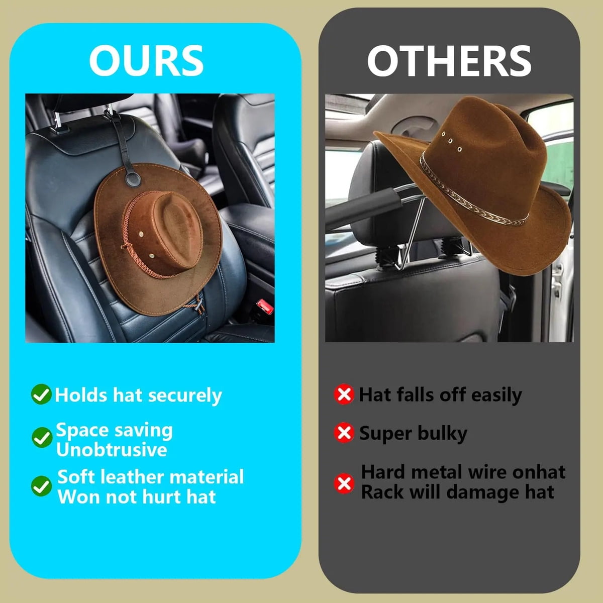 Suitable for Cowboy Hat Hook with Magnet - Suitable for Clothes Hangers