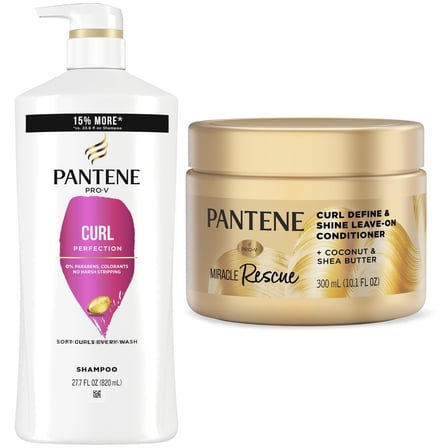 Pantene Curl Shampoo and Miracle Rescue Leave In Curl Mask
