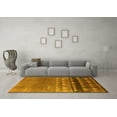 thumbnail image 3 of Ahgly Company Machine Washable Indoor Rectangle Solid Yellow Modern Area Rugs, 6' x 9', 3 of 4